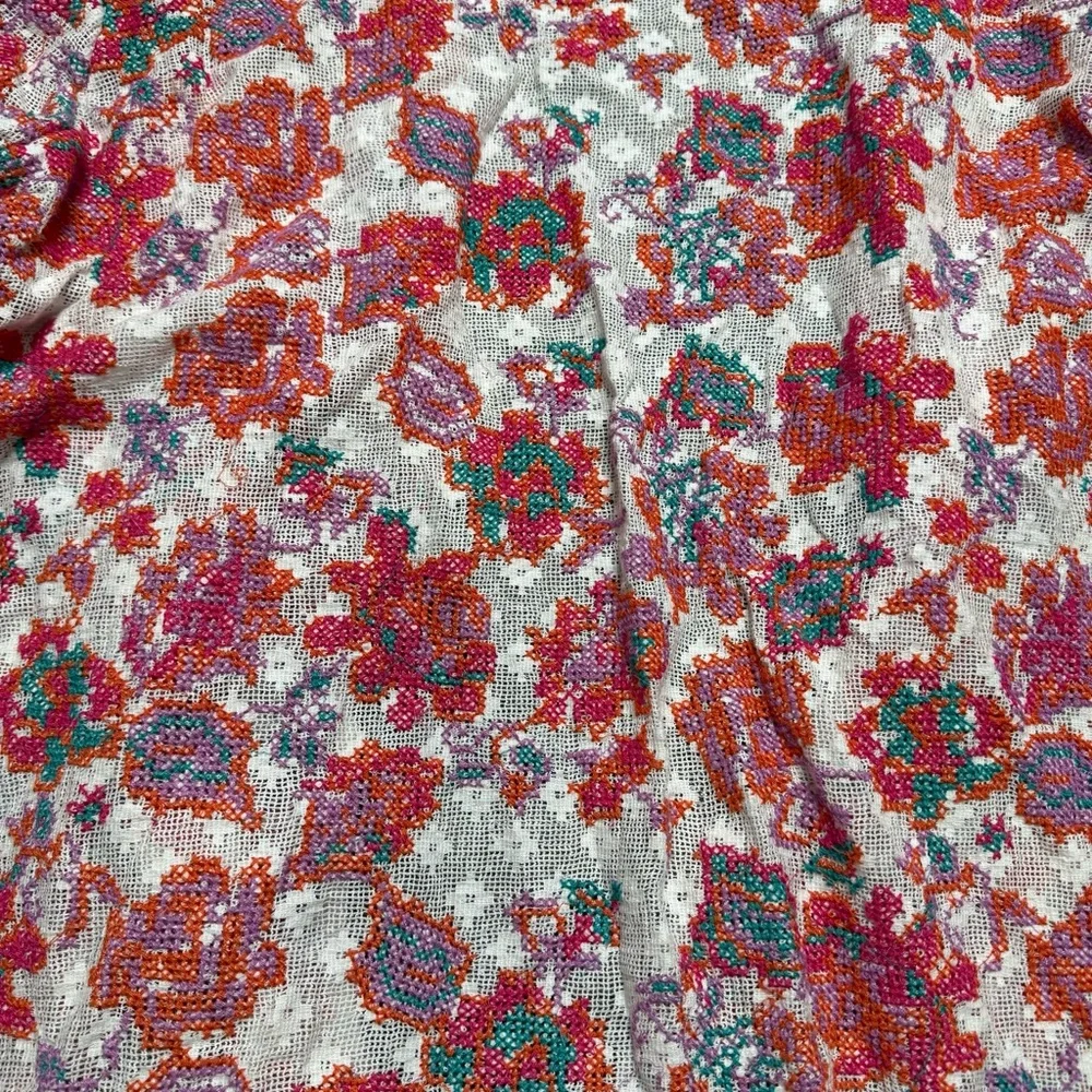 Soft Surroundings Pink Floral Open Knit Cardigan - Picture 4 of 6